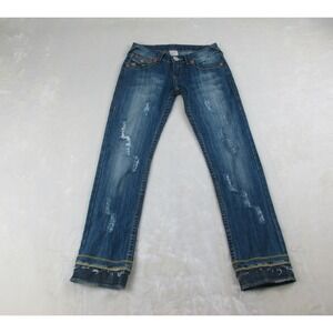 True Religion Pants Womens 26 Blue Denim Jeans Straight Pockets Y2K Ladies